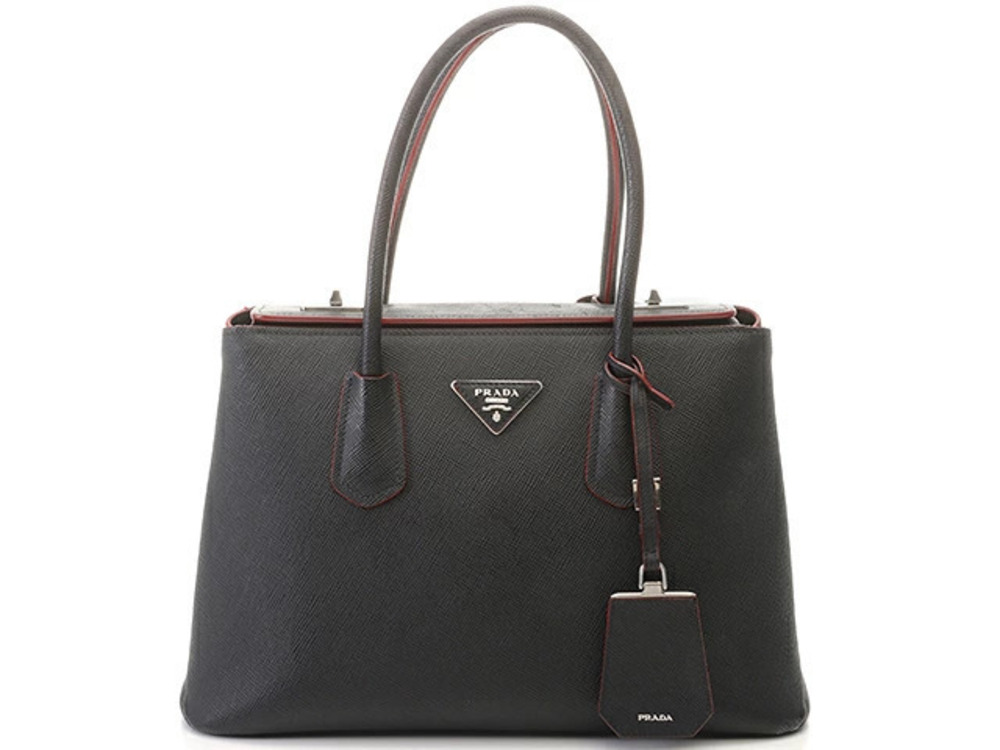 Prada Handbag Saffiano Black Red